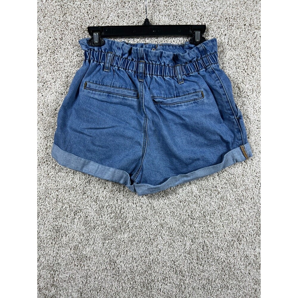 Forever21 Jean Shorts Women Blue Denim High Paperbag Waist Casual Bottoms size29 - Picture 5 of 7